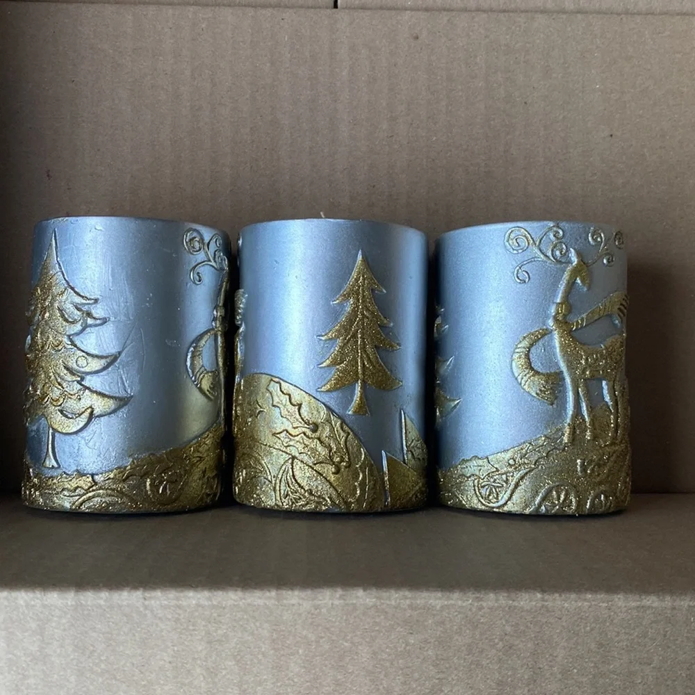 Pier 1 Imports Silver and Gold Unscented Candles